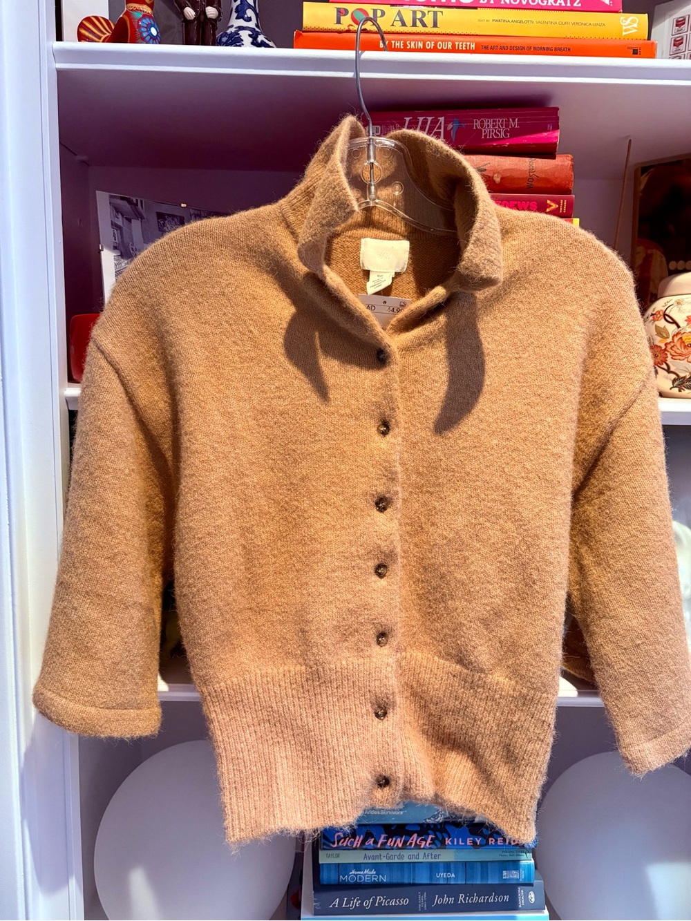 H&M Camel Teddy Button-Front Jacket